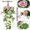 FAICOIA Artificial Flower for Hanging Basket Pink Artificial Geraniums Hanging