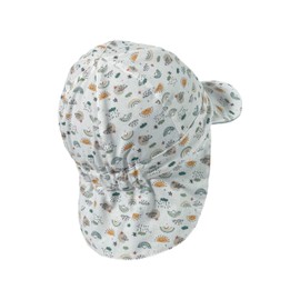 Sterntaler Reversible Visor Hat Rainbow – Unisex Baby Hat with UV 50+ and Print Pattern – Baby Hat with Tie Band – Reversible Peaked Cap Baby Protects the Head, Stone Green
