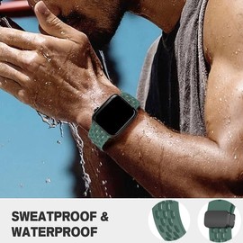 Compatible with Ticwatch Pro 5 Smartwatch Bands, Lamshaw 24mm Breathable Soft Silicone Magnetic Butterfly Clousure Sport Replacemet Band Straps Compatible with Ticwatch Pro 5 Android Smartwatch (Army