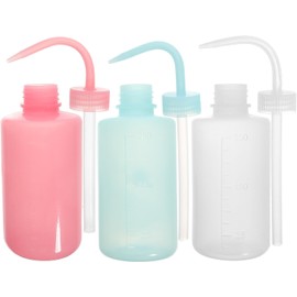 Lurrose Botellas Exprimibles para Pestañas 250ml 3 Piezas Boca Curva Abs Colores Herramienta Útil para Limpieza y Cuidado de Pestañas