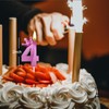 Number 4 3D Crown Designed Number Candle for 4th Birthday