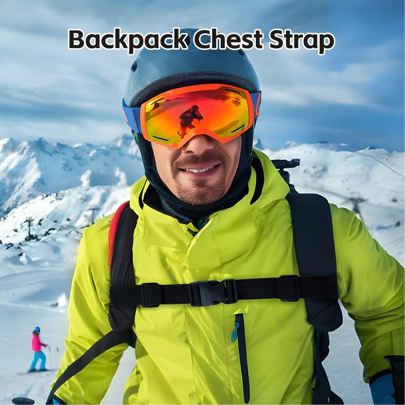 ZALAOR Adjustable Backpack Chest Strap with Buckle - 2 Pairs