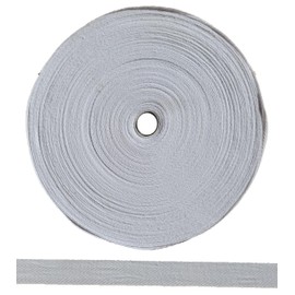 ME:NaMa 100% Cotton Seam Tape - 50 m x 15 mm - High Quality Twill Tape, Herringbone Tape, Seam Tape - Ideal for DIY Sewing - Made in Belgium - On a Roll (White)