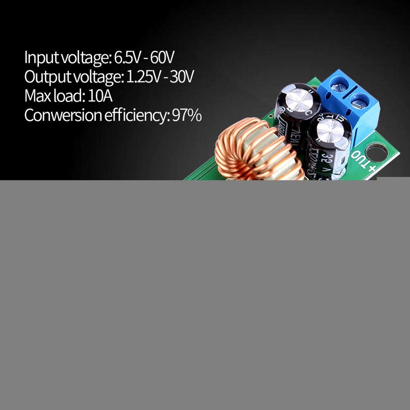 DC-DC Step-Down Converter 6.5V-60V to 1.25-30V 10A Converter Adjustable Power