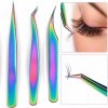 Lay Set De 3 Pinzas Para Extensión Pestañas Mink, Volumen