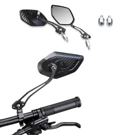 ASUBHA 2PCS Motorcycle Mirrors, Motorcycle Mirrors for Handlebar, Convex Handlebar Rear View Side Mirror with M8 M10 Bolt, Wide Angle Rear View Mirror Car Accessories for Scooter ATV UTV Dirt Bike