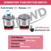 DMWD 22mm Heavy Duty Momentary Metal Push Button Switch Large