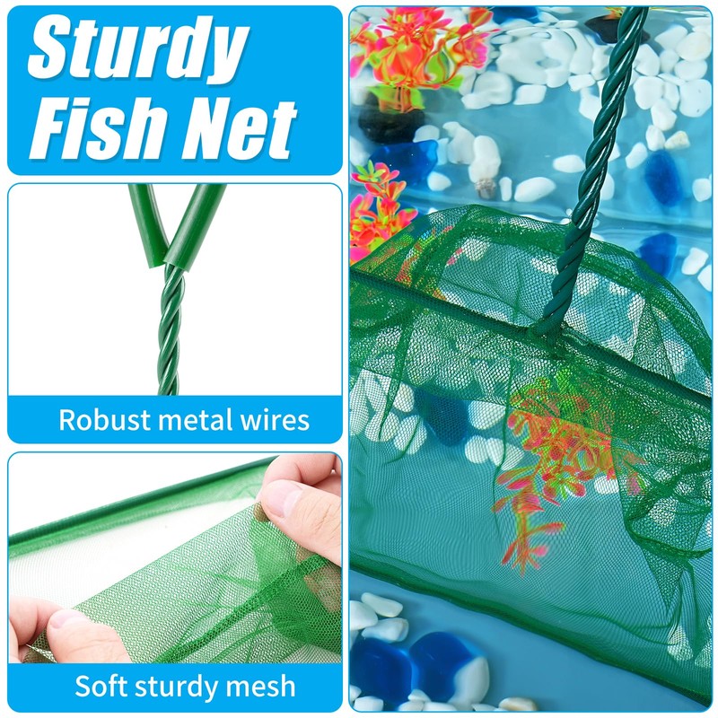 AQUANEAT 8 Inch Aquarium Fish Net, Wastes Skimming Cleaning Tool