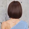 EMMOR Brown Bob Wig with Bangs 13" Short Bob Wigs