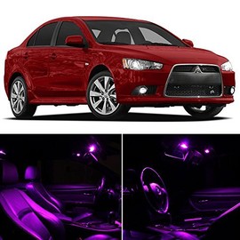 LEDpartsNow Interior LED Lights Replacement for Mitsubishi Lancer 2007-2014 FUCHSIA Purple Accessories Package Kit (6 Pieces)