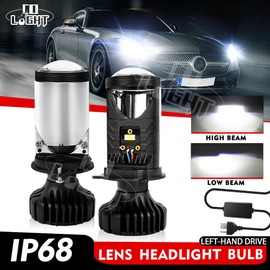 Colight 2X H4 9003 Bi-LED Mini Projector Lens LHD Headlight Kit Bulbs Hi/Lo Beam 80000LM