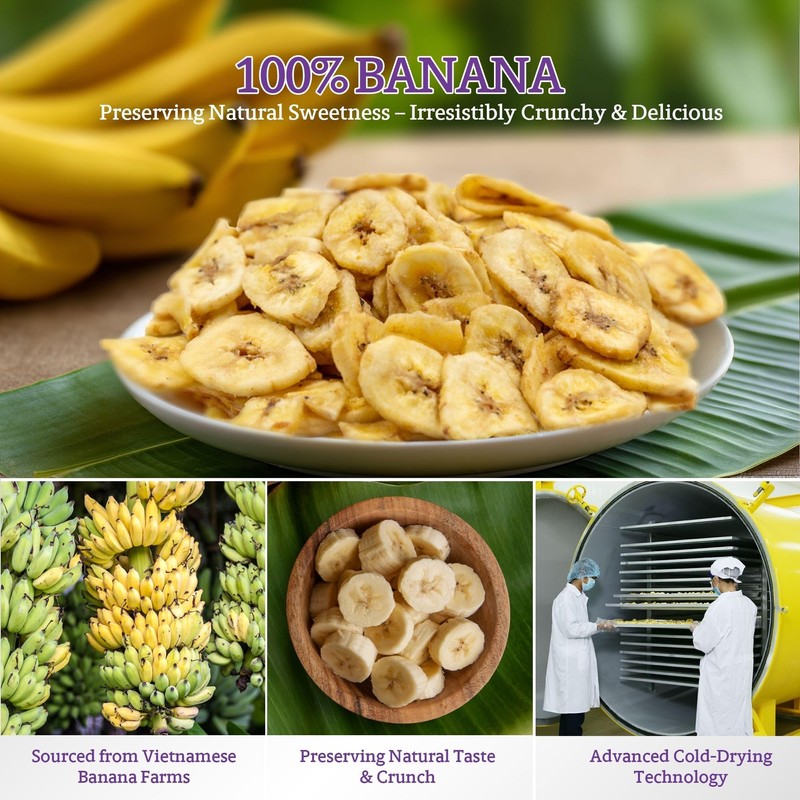 Vinamit Dried Banana Chips | Unsweetened Banana Chips | 8.8