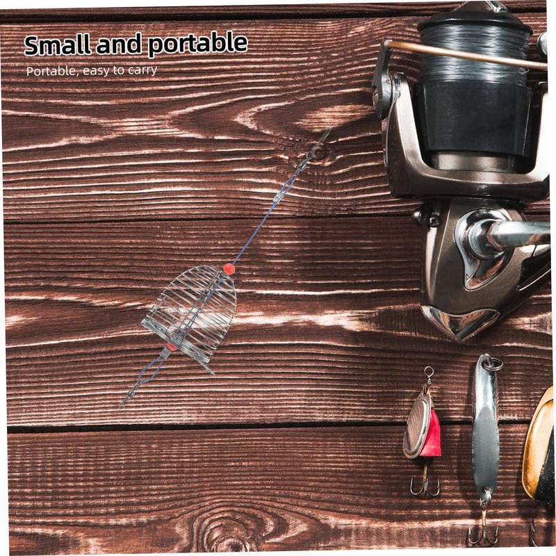 OHPHCALL 5pcs Stainless Steel Bait Cage Lure Trap for Freshwater