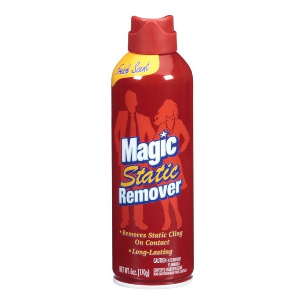Magic Static Remover, Pack of 6 - No More Cling Static Spray, Eliminates Static Cling, Anti-Static Spray for Clothes, Furniture & Car - Static Free Spray, Controls Pet Hair (6 oz.)