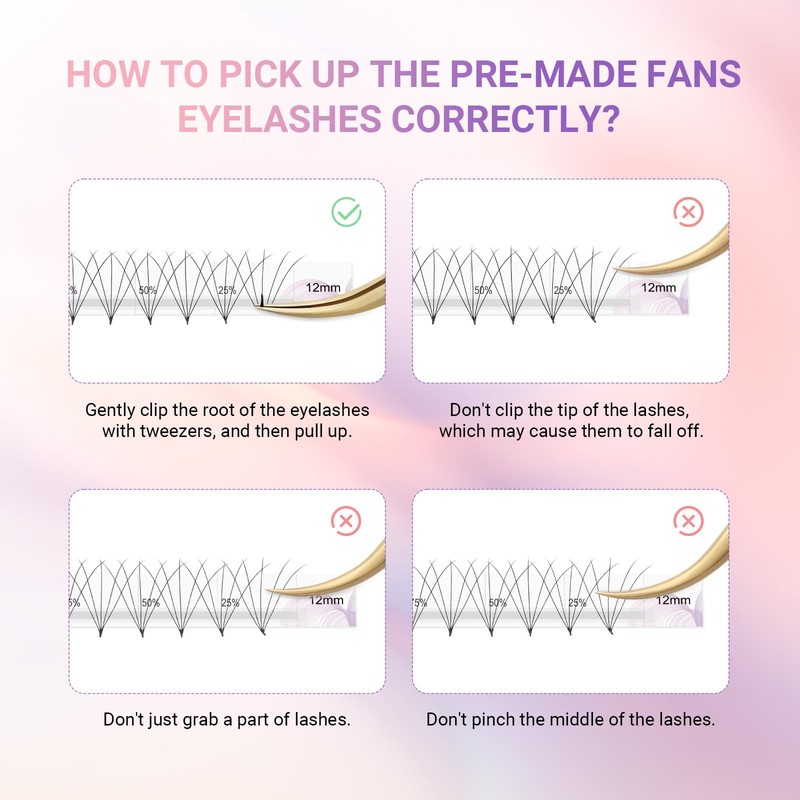 NAGARAKU Eyelash Extensions Premade Fans Eyelash Premade Volume Fan Eyelashes