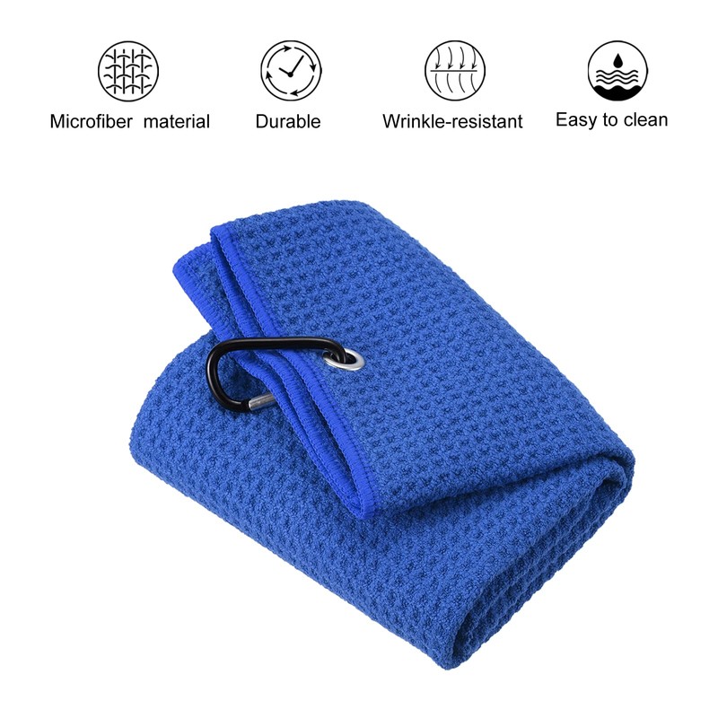 PATIKIL 20"x16" Tri-Fold Golf Towels, Waffle Pattern Towels Soft Fiber