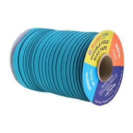 Mandala Crafts Double Fold Bias Tape for Sewing - 55 Yds Teal Bias Tape Double Fold 1 Inch Hem Quilt Binding Teal Seam Binding Tape - Fabric Piping Bias Binding Tape