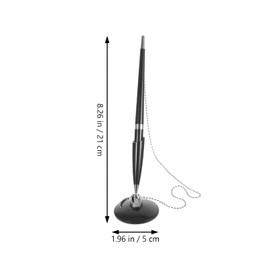 Operitacx Writing Pen Writing Pen 3Pcs Desk Pen with Chain Business Pen Holder Stands Bank Table Signature Pen for Reception Desks (Black) Rotating Pen Holder Rotating Pen Holder