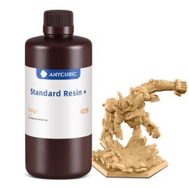 ANYCUBIC Standard 3D Printer Resin Plus, 405nm SLA Fast UV-Curing Resin, High Precision & Rapid Photopolymer for 8K/14K/16K Capable LCD/DLP/SLA 3D Printing (Beige, 1000g)