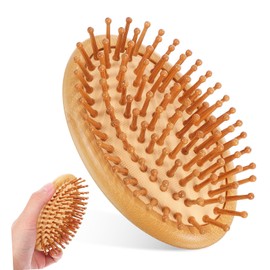 NOLITOY Natural Bamboo Hair Brush Scalp Massager Detangler Comb for Curly Hair Men