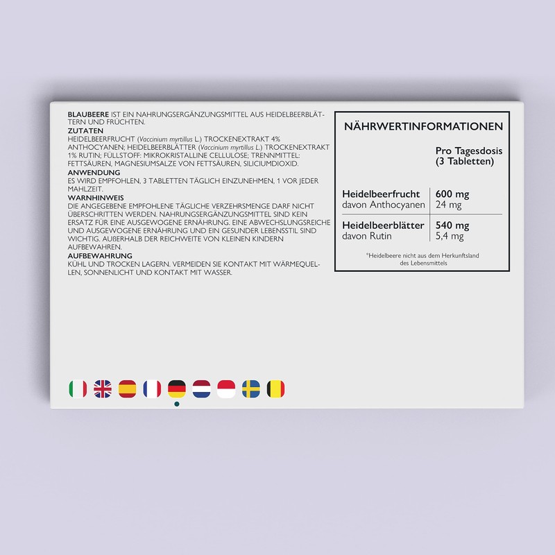 Nutracle Blueberry 600 mg 45 Tablets High Dose Microcirculation Legs,