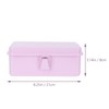 Pink Metal Stationery Storage Box with Lid – Desktop Organizer