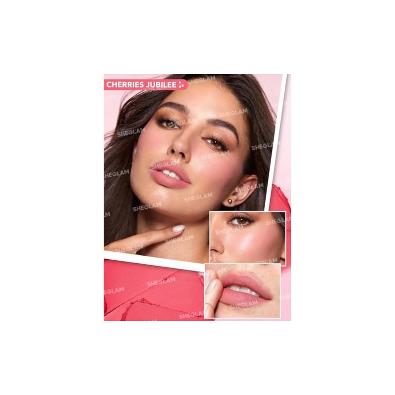 Sheglam Crema para Labios y Mejillas Apilables Very Cherry, 4