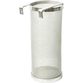 North Mountain Supply Beer Hop Stainless Steel Strainer with 2 Hooks - 4" x 10" Hop Filter for Home Brewing