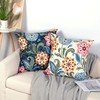 ZFENGYYUAN NAVY Flower Pillow Covers 45x45 cm Cushion Covers Polyester