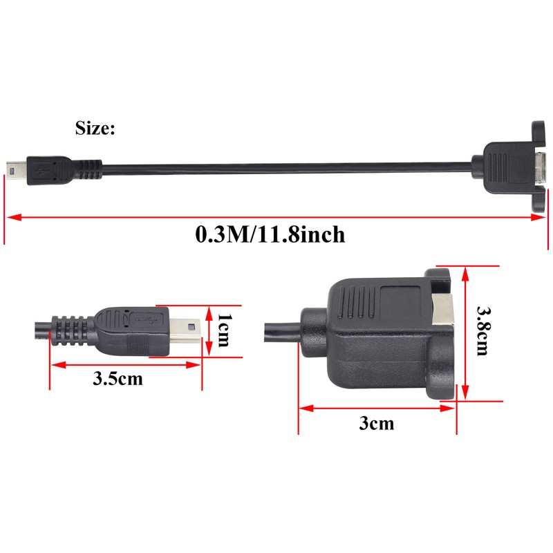 HCFeng Mini USB Printer Cable, Mini USB Male to USB