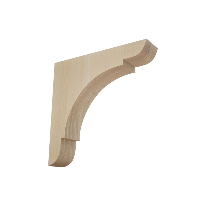 Ekena Millwork BKTW01X08X08OLRW Medium Olympic Wood Wood Brackets, 1 3/4"W