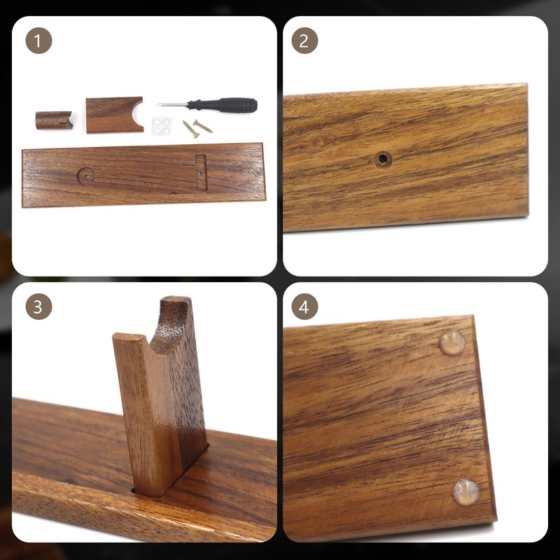 Knife Display, Natural Walnut Wood Single Knife Display Stand, Desktop