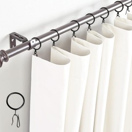 44 Pcs Metal Drapery Curtain Rings with Hooks Hanging Curtain Pin Hooks for Drapes for Window Door Shower(30 mm, 44 Pcs)