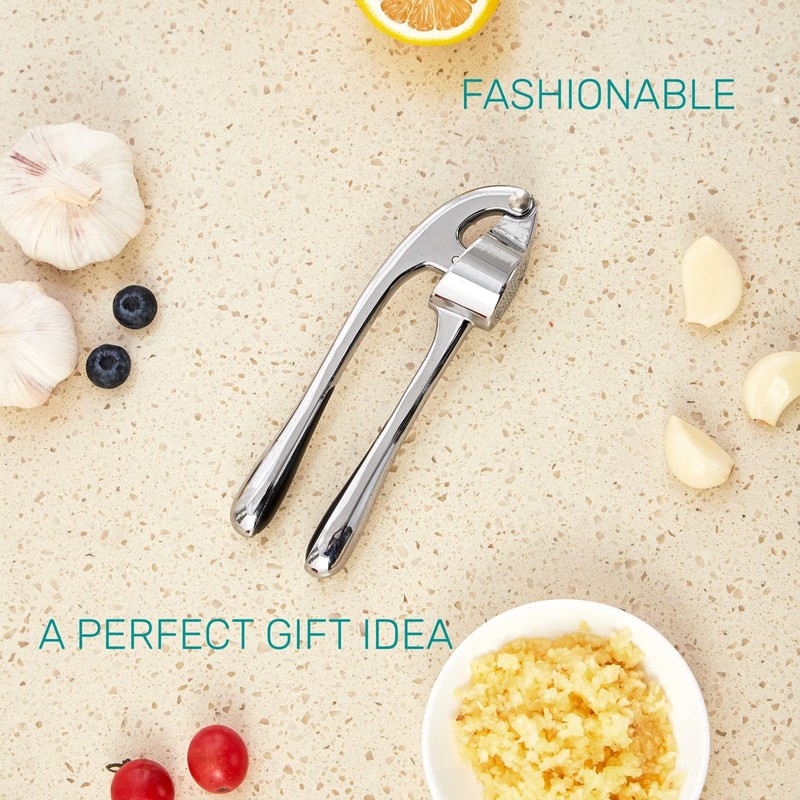 HiramWare Garlic Press, Premium Rust Proof Kitchen Garlic Mincer Crusher