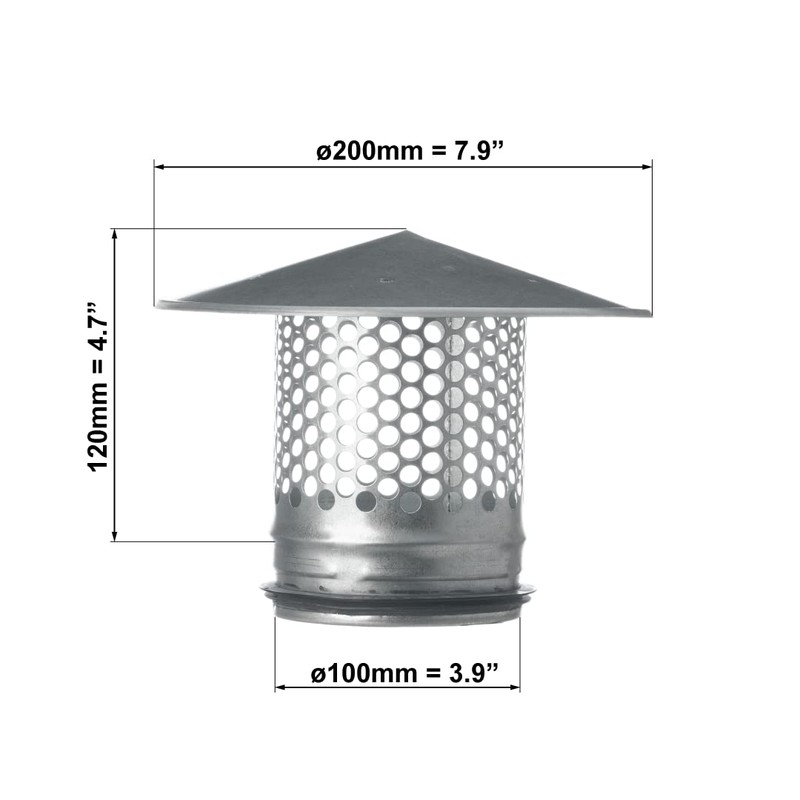 4'' Inch Round Roof Vent Cap Galvanized Steel for All