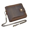 Le'aokuu Men's Genuine Genuine Leather Bifold Horizontal Standard Snap Chain