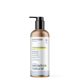 ATTITUDE Gentle Body Wash for Sensitive Skin, EWG Verified, Enriched with Oats, Dermatologically Tested, Vegan, Unscented, Aluminum Bottle, 473 mL