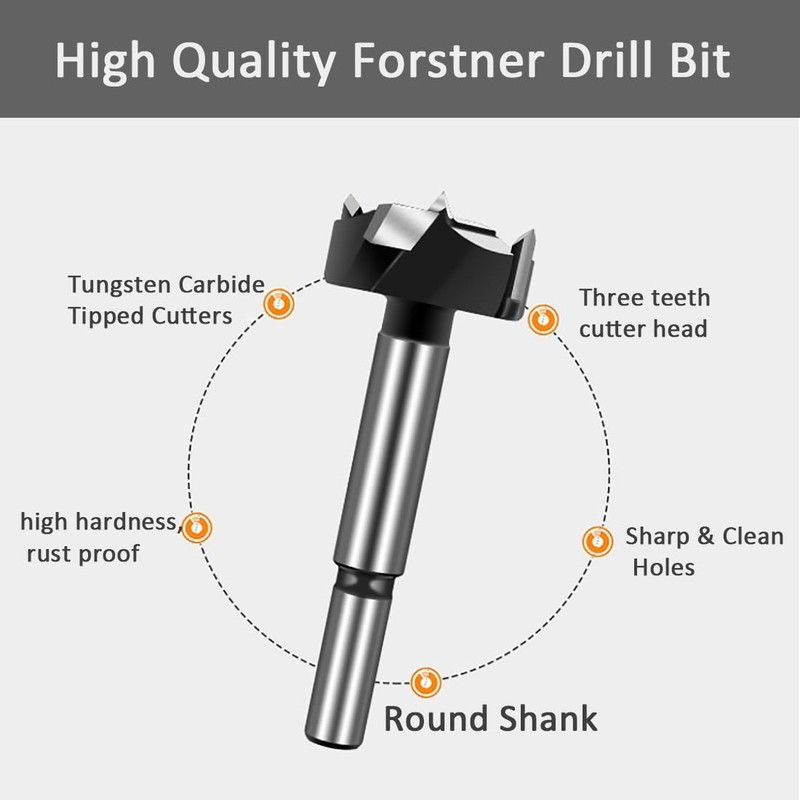 10PCS Forstner Drill Bit,Carbide Tipped Forstner Bit for Hard Wood,