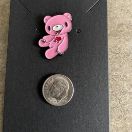 Kawaii Teddy Bear Lapel Pin Bloody Heart Brand NEW!