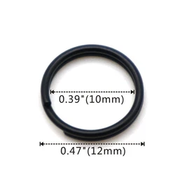 TIMULTI Titanium Keyring Black Key Holder Ring Round Carabiner Small Black Mini Thin Double Ring Keychain Metal Fittings Rust Free Lightweight DIY Crafts 10/12/14mm (12mm/5pcs)