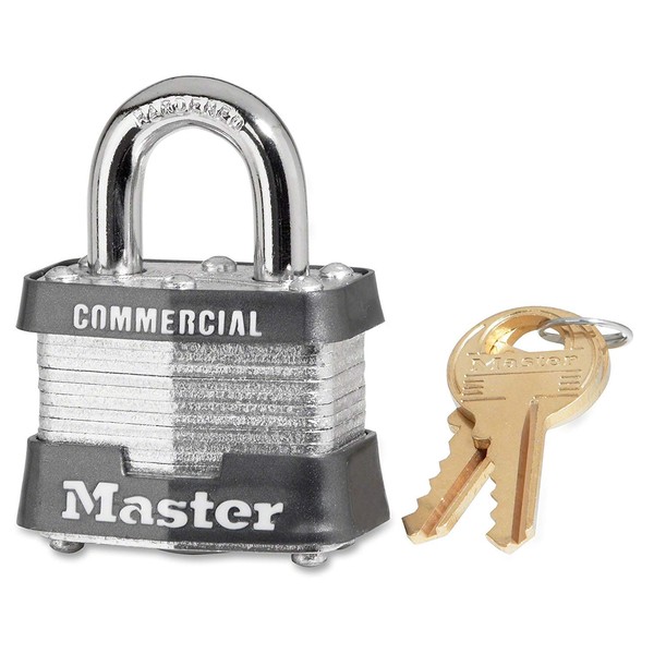 Master Lock 3JADCOM Laminated Steel Cylinder Padlock (Professional) 1.6 inches (40 mm) Body Width 0.7 inches (19 mm) Shackle High Inner Diameter