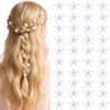 Oblihumoy 40 Pcs Small Flower Hair Clips with Rhinestones, Sweet