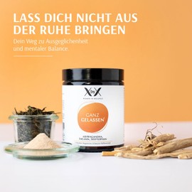 XbyX® Ganz Gelassen 2er Set 180 g | 60 Portionen | Für mehr Gelassenheit & mentale Balance im Alltag | Adaptogen Ashwagandha, Tryptophan & Theanin aus Grüntee-Extrakt | Hormonfrei | Ohne Soja