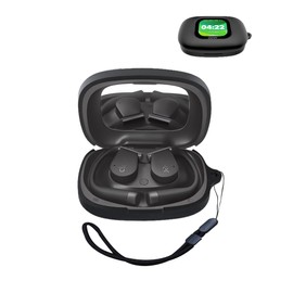 UYRUREL Case for Cleer ARC 5 Active Noise Cancelling Earbuds,Premium Silicone Shockproof Protection Skin Touch Charging Port Accessible, Front LED Visible with Lanyard,Black.