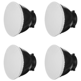 4Pcs Light Diffuser Sock, 7"/18cm Diffuser Lamp Cover White Soft Lampshade Reflector Lamp Sock for Studio Strobe Reflectors Ring Light Flash Light Standard Reflector