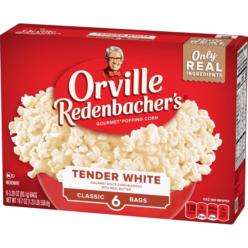 Orville Redenbacher's Microwave Popcorn, White Corn, 3.28 oz., 6-Count