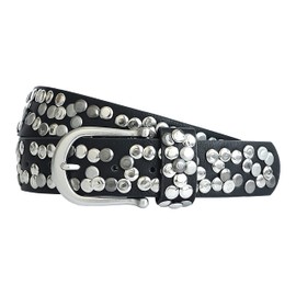 Best Emilie Women's Rivet Belt Black - Vintage Belt - Rivet Belt - Length 80 to 105 cm, black