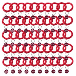 MITUKE Door Number Tag Cloak Locker Number Tag Key Label Tag Key Holder (1-50) (Red-(51-100))