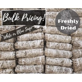 Worldly Finds Bulk Sage Bundles Wholesale Smudge Sticks, Organic Fresh White Sage or Blue Sage - Blue Sage - 50