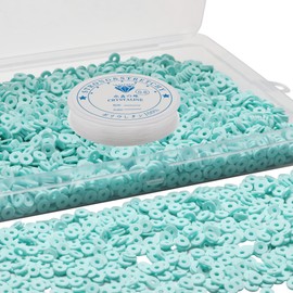 4000 Pcs Cyan Clay Beads for Bracelets Making, Polymer Spacer Flat Beads DIY for Jewelry Necklace Earring Making Kit, Preppy Aesthetic Heishi Heshie Thin Disk Beads Assortments Set 6MM